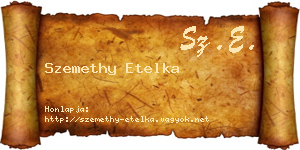 Szemethy Etelka névjegykártya